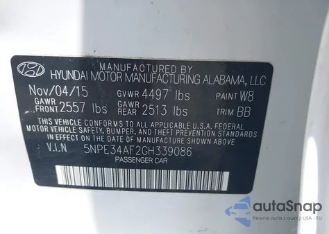 2016 Hyundai Sonata Limited из США, поврежденный, VIN 5NPE34AF2GH339086